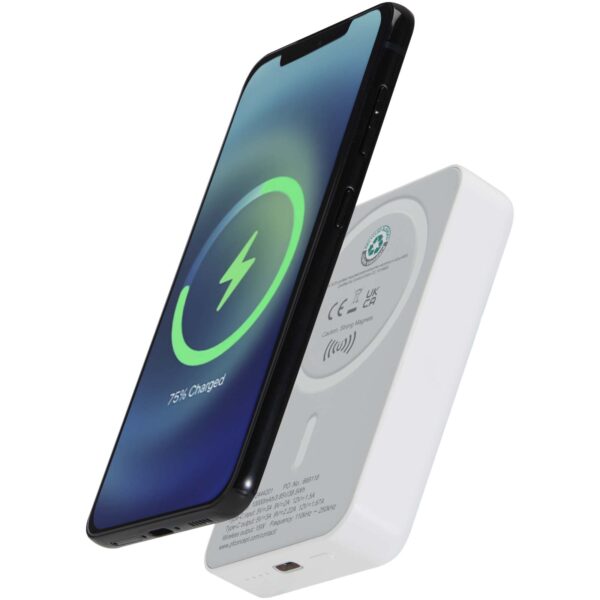 Batería externa inalámbrica magnética de 10 000 mAh y 15 W con PD de 20 W fabricada con plástico reciclado "Acrab" - Imagen 2