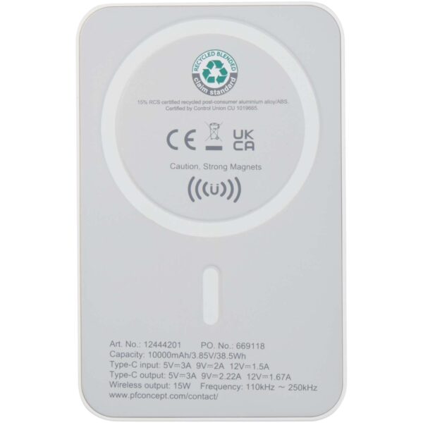 Batería externa inalámbrica magnética de 10 000 mAh y 15 W con PD de 20 W fabricada con plástico reciclado "Acrab" - Imagen 6