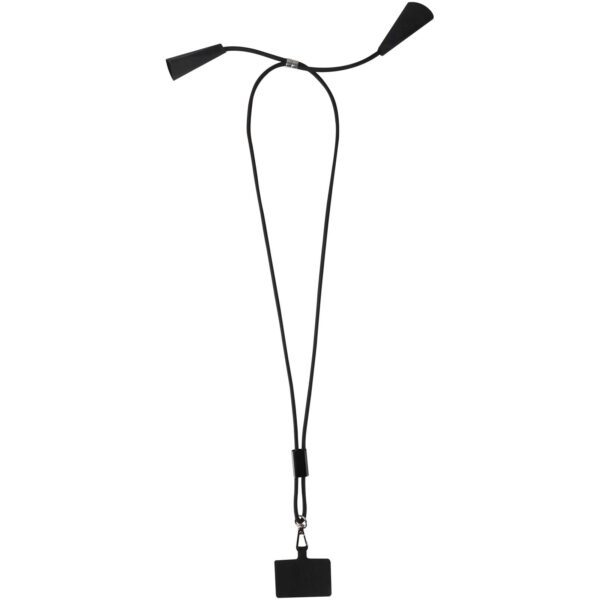 Lanyard de plástico reciclado para smartphone con sincronización de datos integrada y cable 5 en 1 de carga rápida de 100 W "Funi" - Imagen 2