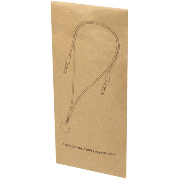 Lanyard de plástico reciclado para smartphone con sincronización de datos integrada y cable 5 en 1 de carga rápida de 100 W "Funi" - Imagen 4
