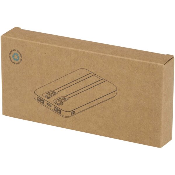 Batería externa de plástico reciclado de 10 000 mAh y 10 W con 2 cables integrados "Adhil" - Imagen 4