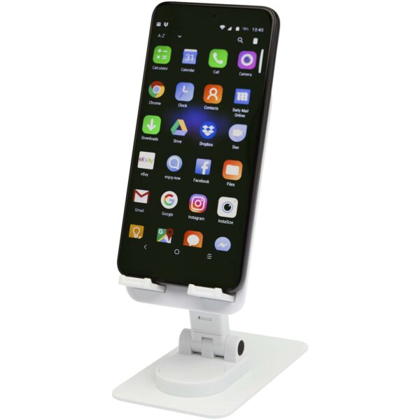 Soporte para teléfono plegable de plástico reciclado con soporte metálico para escritorio "Alhena" - Imagen 2