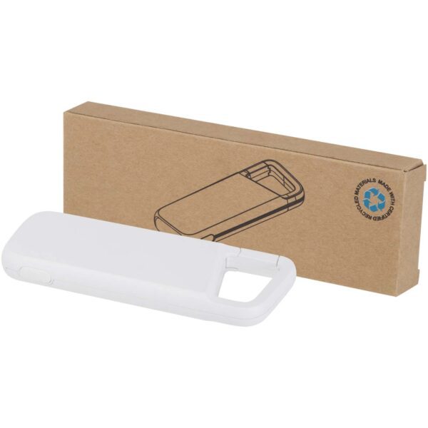Batería externa de 5000 mAh y 12 W de plástico reciclado resistente al agua con mosquetón "Alkes" - Imagen 2
