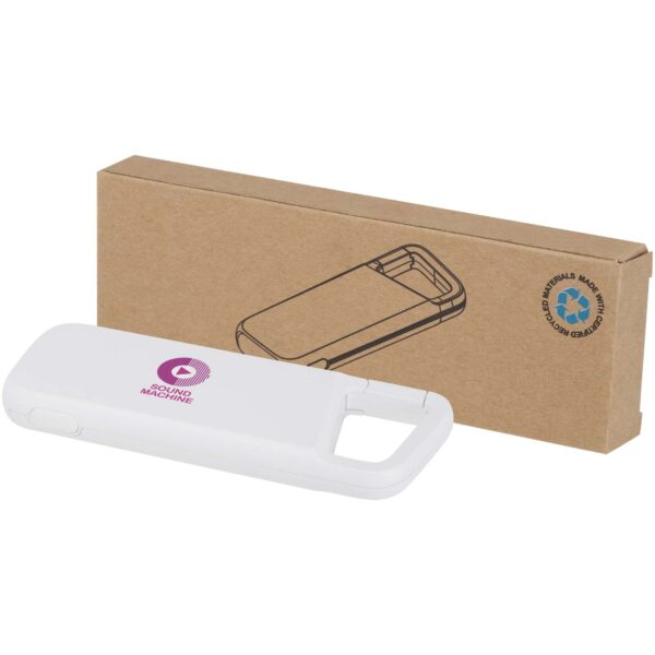 Batería externa de 5000 mAh y 12 W de plástico reciclado resistente al agua con mosquetón "Alkes" - Imagen 3