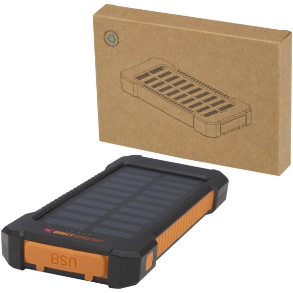 Batería externa solar de 5000 mAh y 10 W de plástico reciclado robusto con linterna incorporada "Altair" - Imagen 3