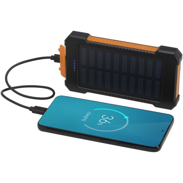 Batería externa solar de 5000 mAh y 10 W de plástico reciclado robusto con linterna incorporada "Altair" - Imagen 8