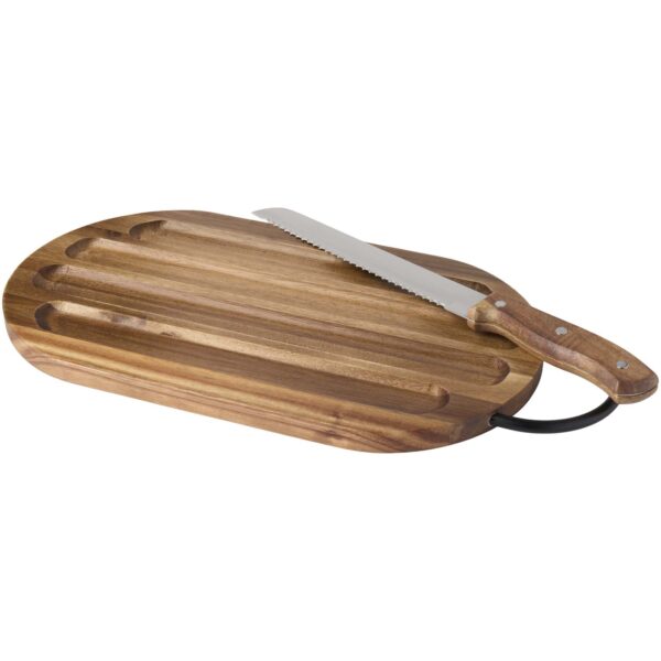 Tabla de cortar de madera de acacia con cuchillo para pan "Prestige" - Imagen 5