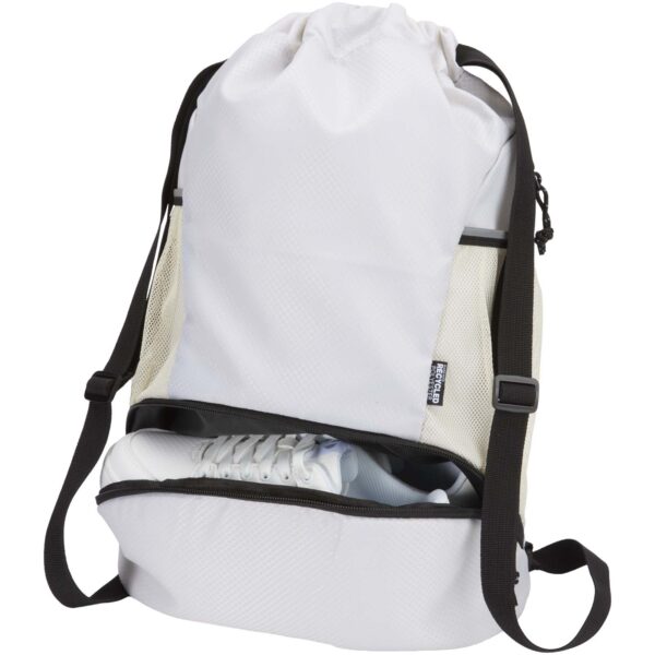 Bolsa deportiva de 18 L con cordón y compartimento inferior de material reciclado con certificado GRS "Nomad" - Imagen 6