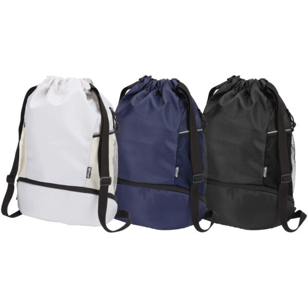 Bolsa deportiva de 18 L con cordón y compartimento inferior de material reciclado con certificado GRS "Nomad" - Imagen 8