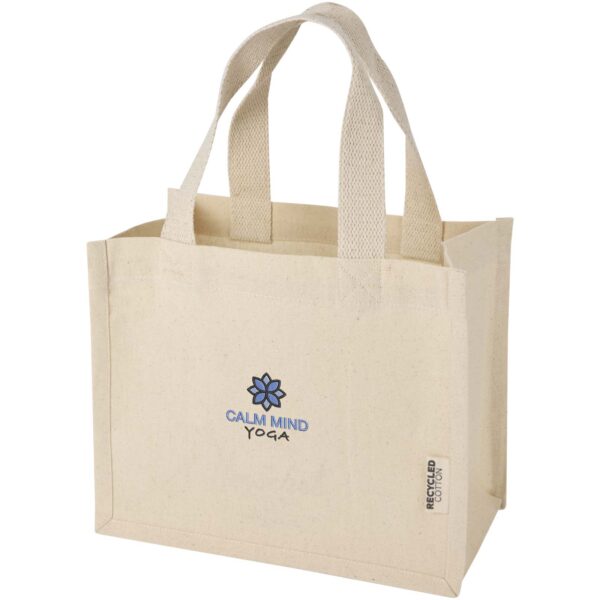 Bolsa Tote con fuelle mini de algodón reciclado GRS de 220 g/m² de 9 l "Odessa" - Imagen 3