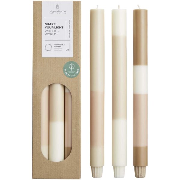 Velas de piedra caliza en capas - set de 3 "Originalhome"