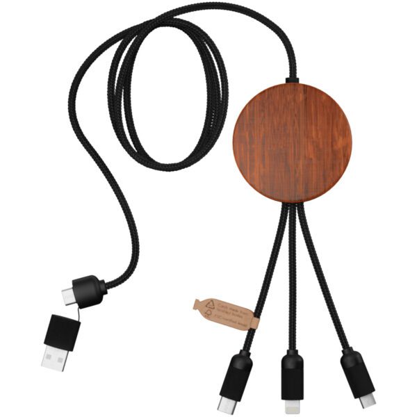 Cable de carga 5 en 1 de PET reciclado con logo retroiluminado y base de carga de 10 W "SCX.design C40" - Imagen 6