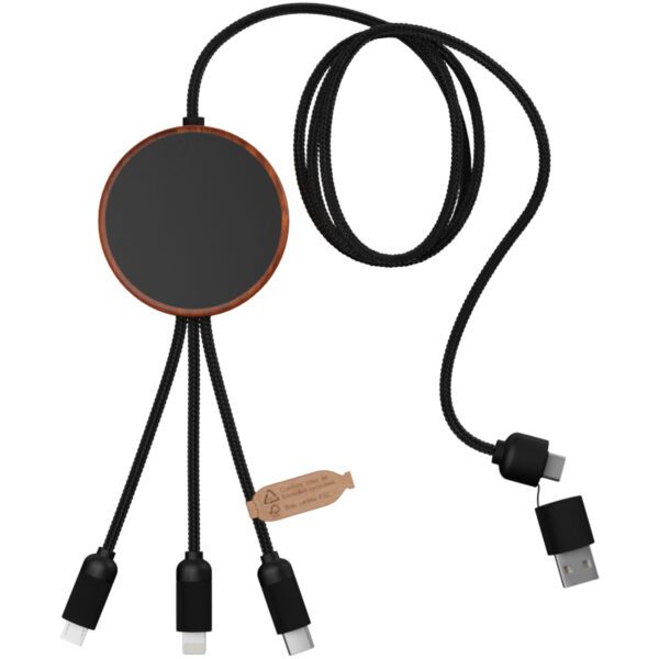 Cable de carga 5 en 1 de PET reciclado con logo retroiluminado y base de carga de 10 W "SCX.design C40" - Imagen 5