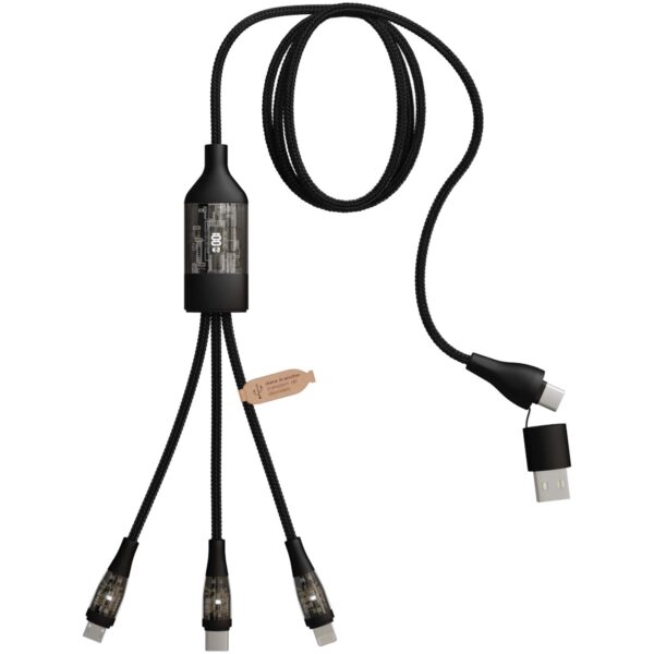 Cable de carga rápida 5 en 1 de 100 W/5 A con pantalla digital "SCX.design C50" - Imagen 4