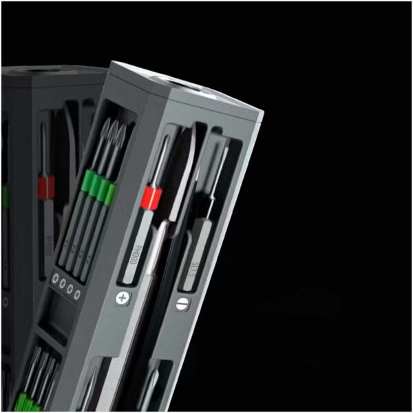 Set de destornilladores y accesorios de reparación de 30 piezas en caja de aluminio "SCX.design T20" - Imagen 3