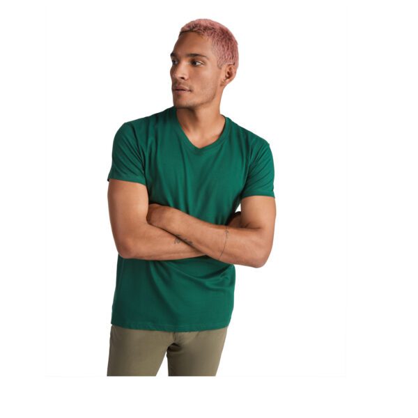 Camiseta de cuello de pico de manga corta para hombre "Samoyedo" - Imagen 5